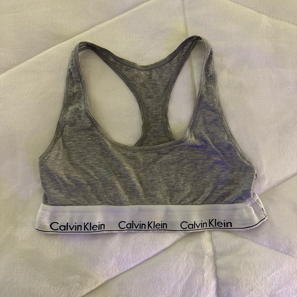 Calvin Klien Heather Grey Cotton Bra Size S - Picture 1 of 1